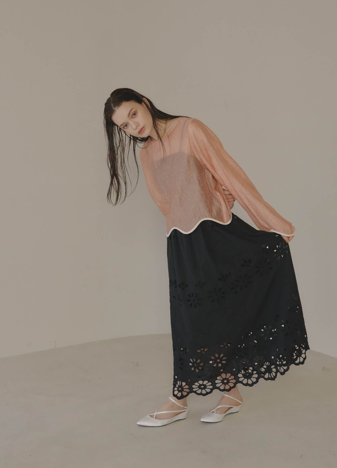 tamago sheer blouse