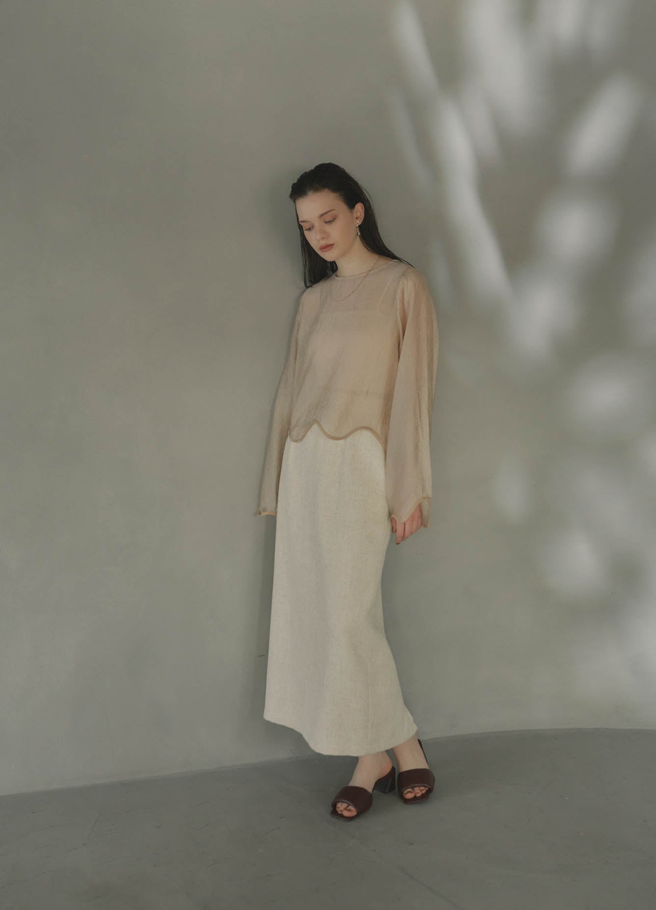 linen long skirt