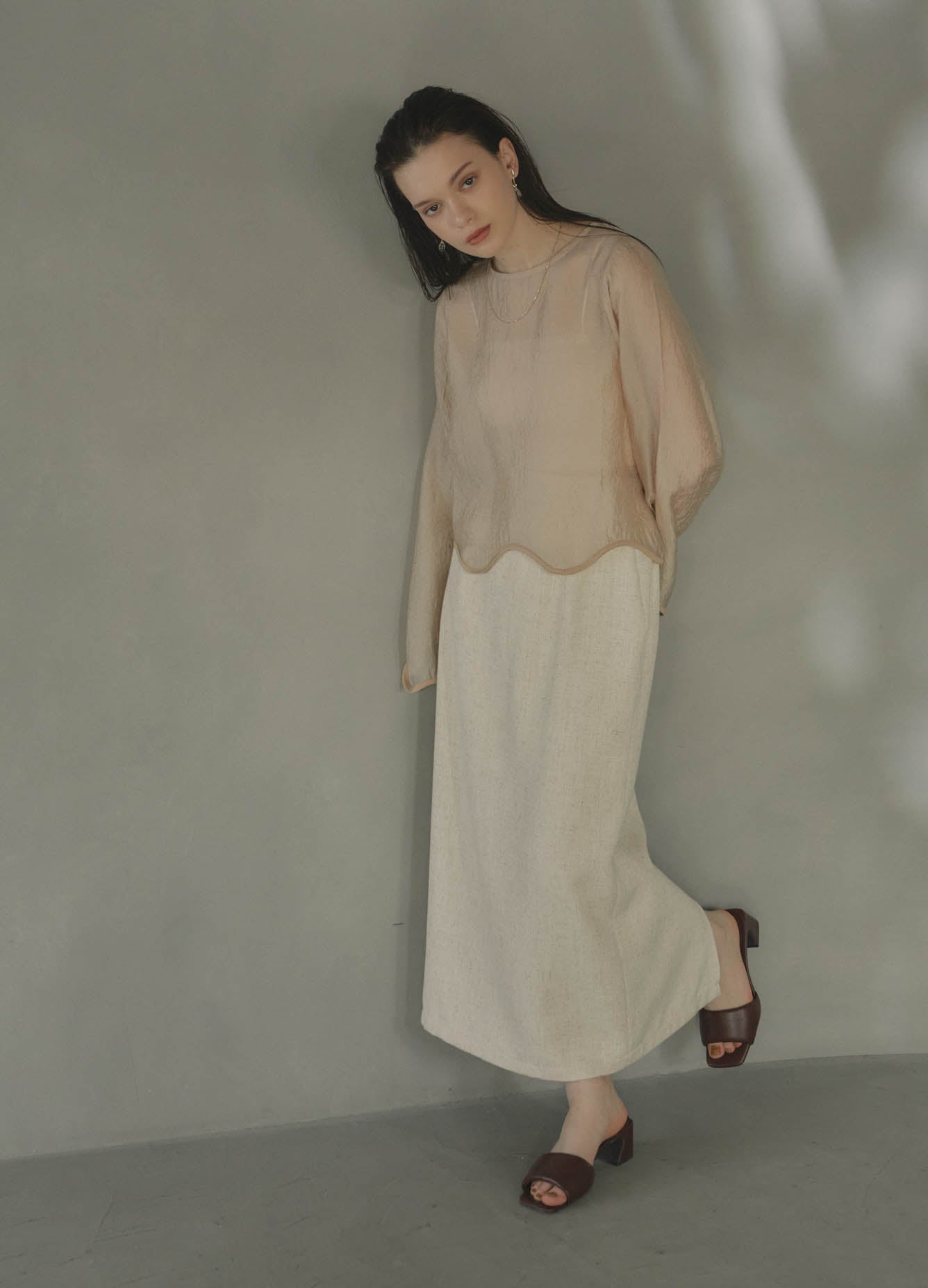 linen long skirt