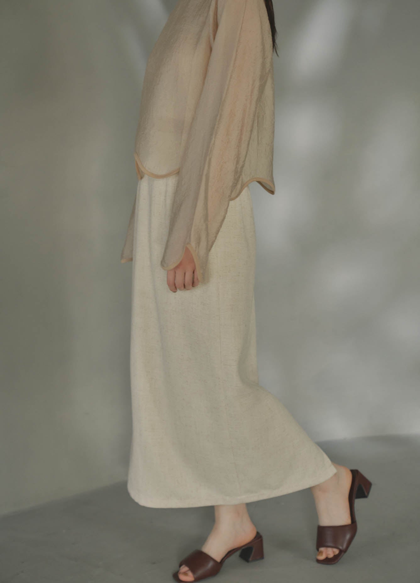 linen long skirt