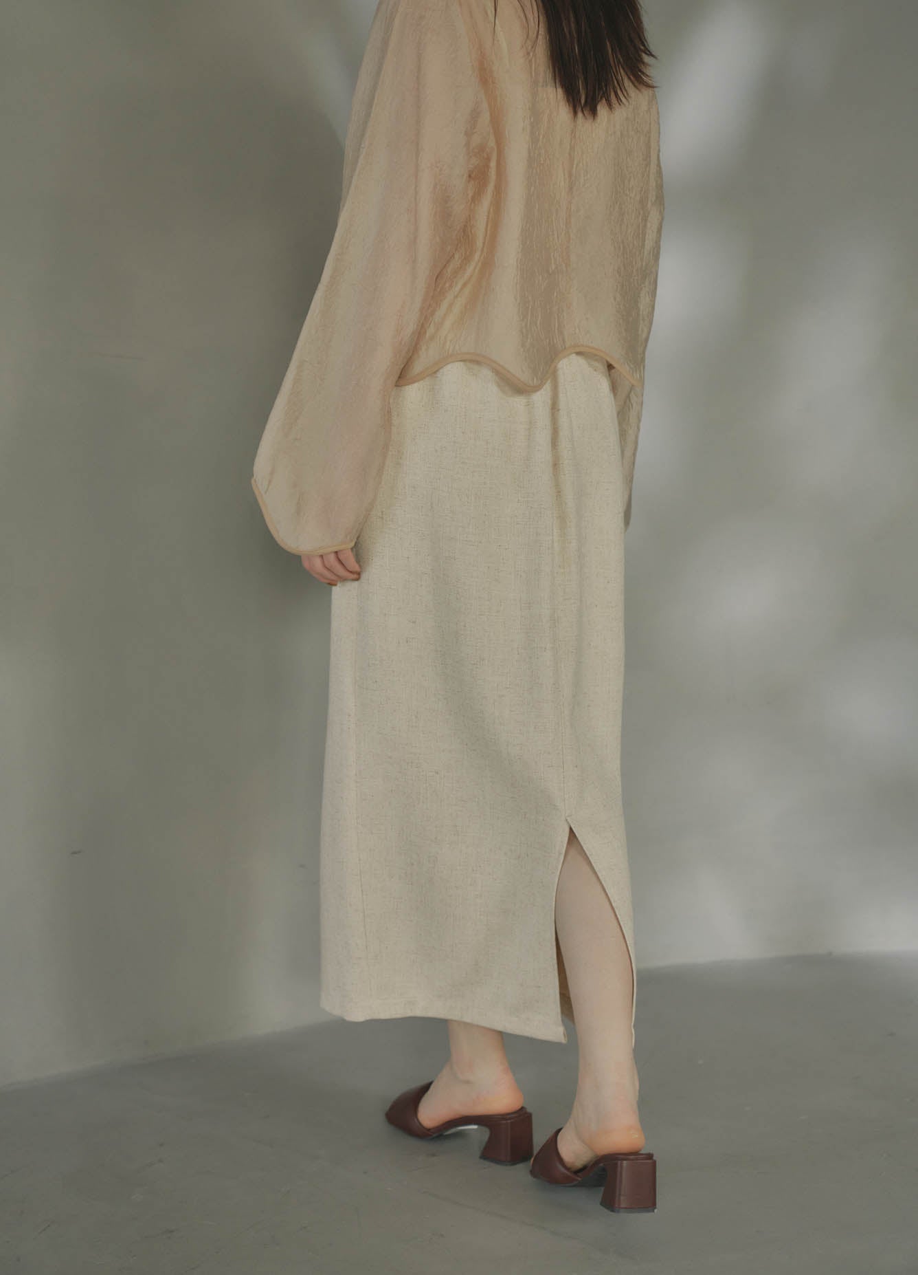 linen long skirt