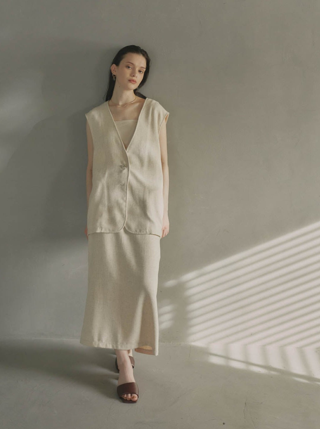 linen long skirt