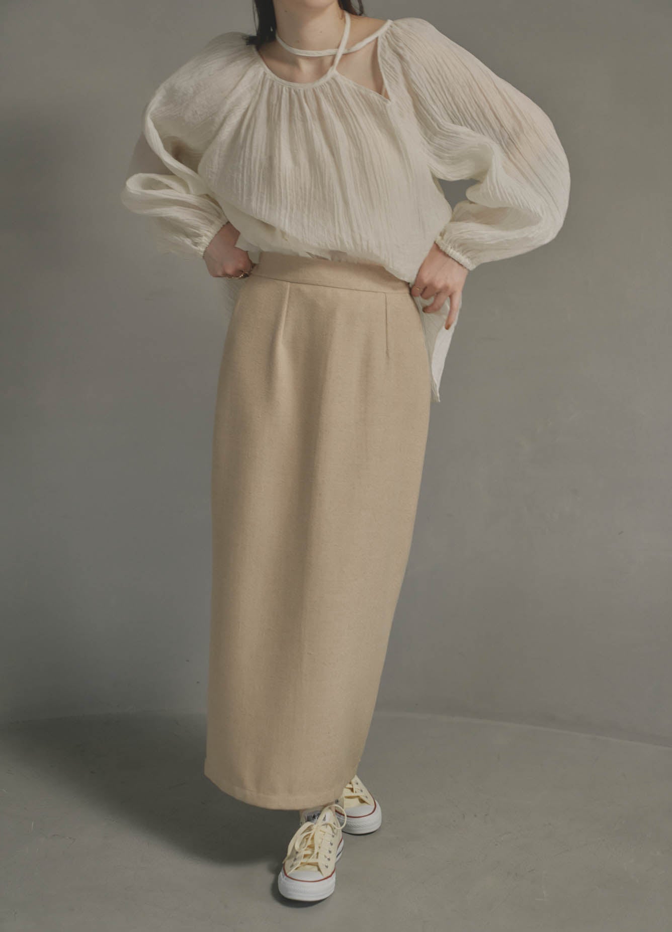 linen long skirt