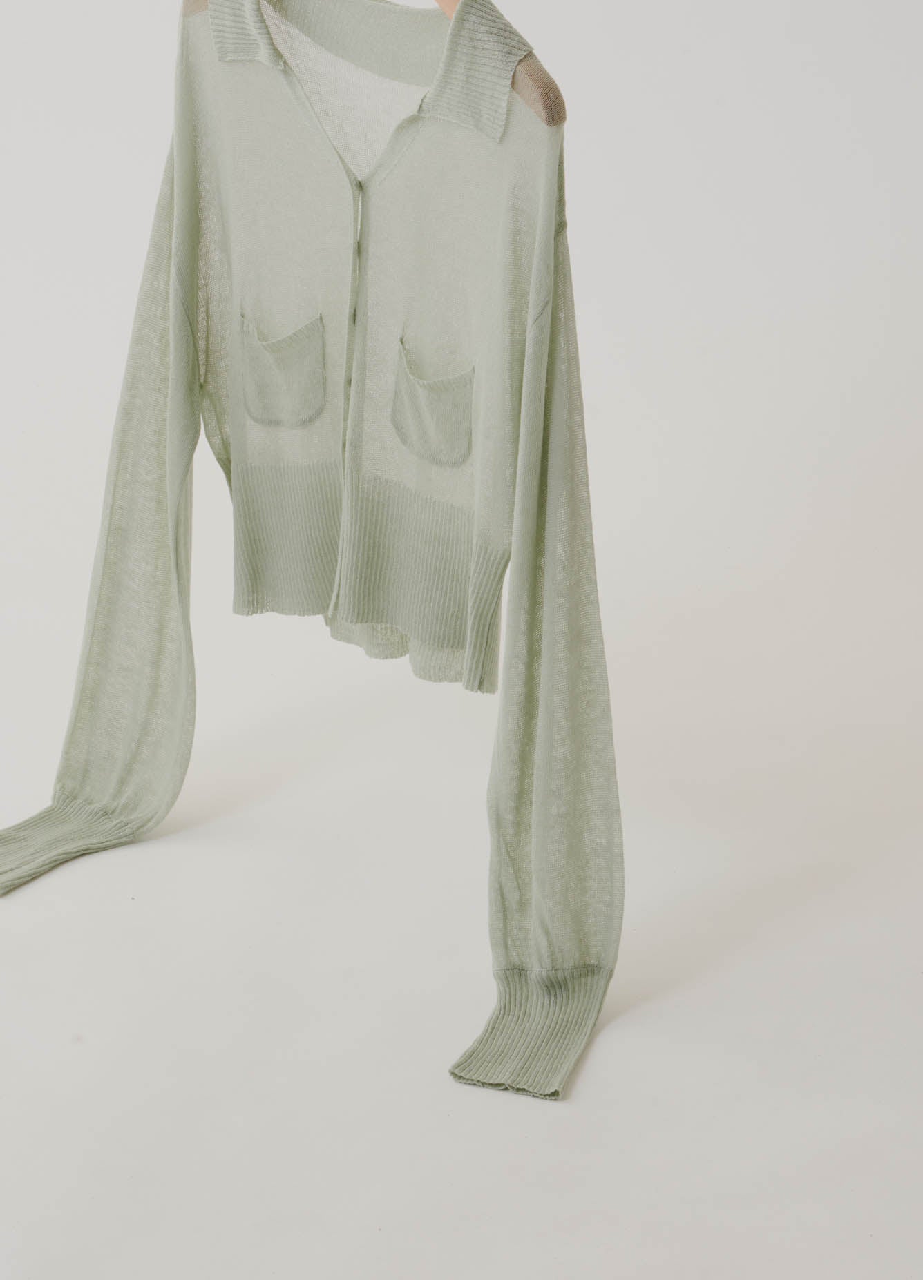 linen mix sheer cardigan