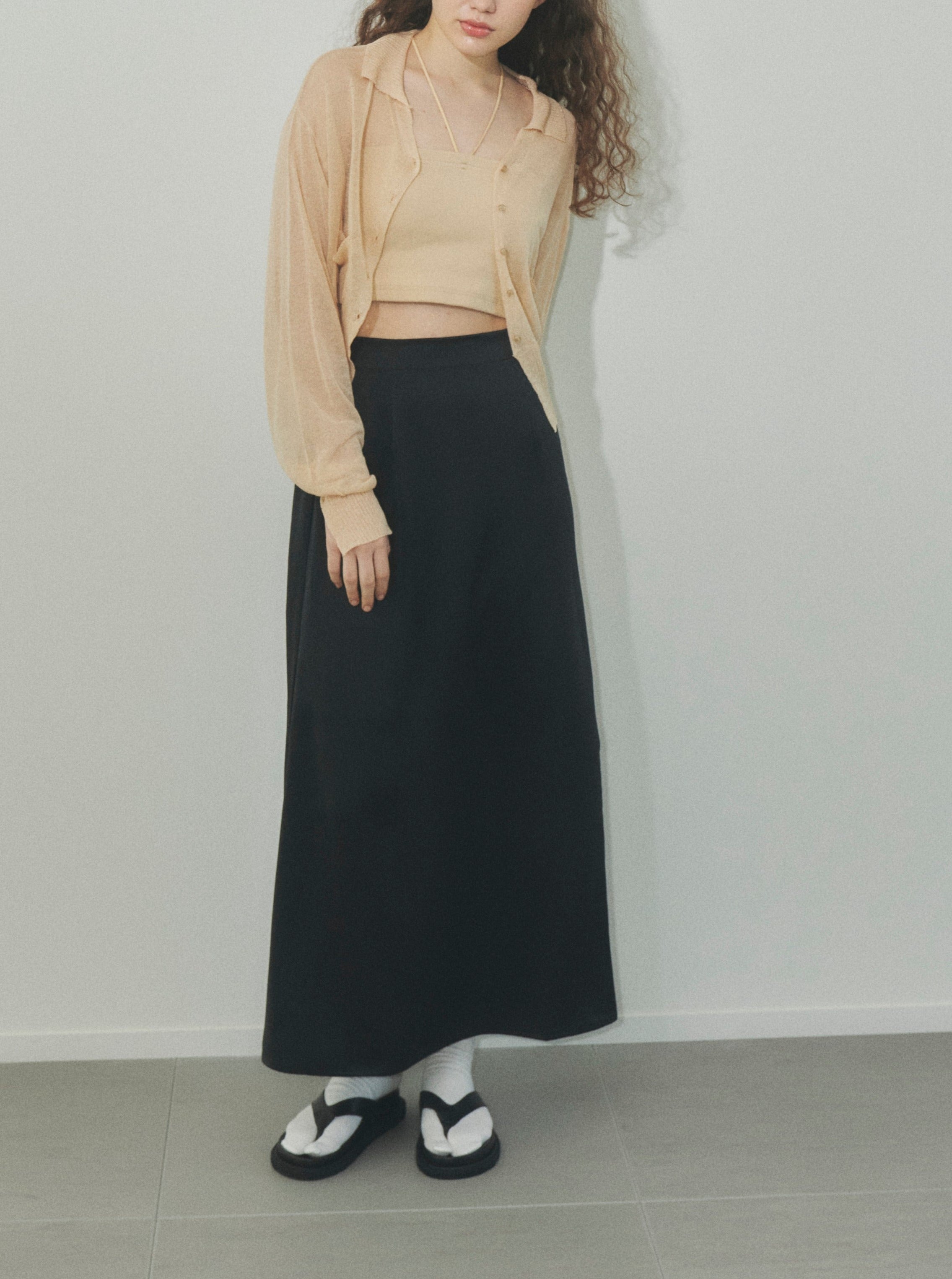 satin long skirt