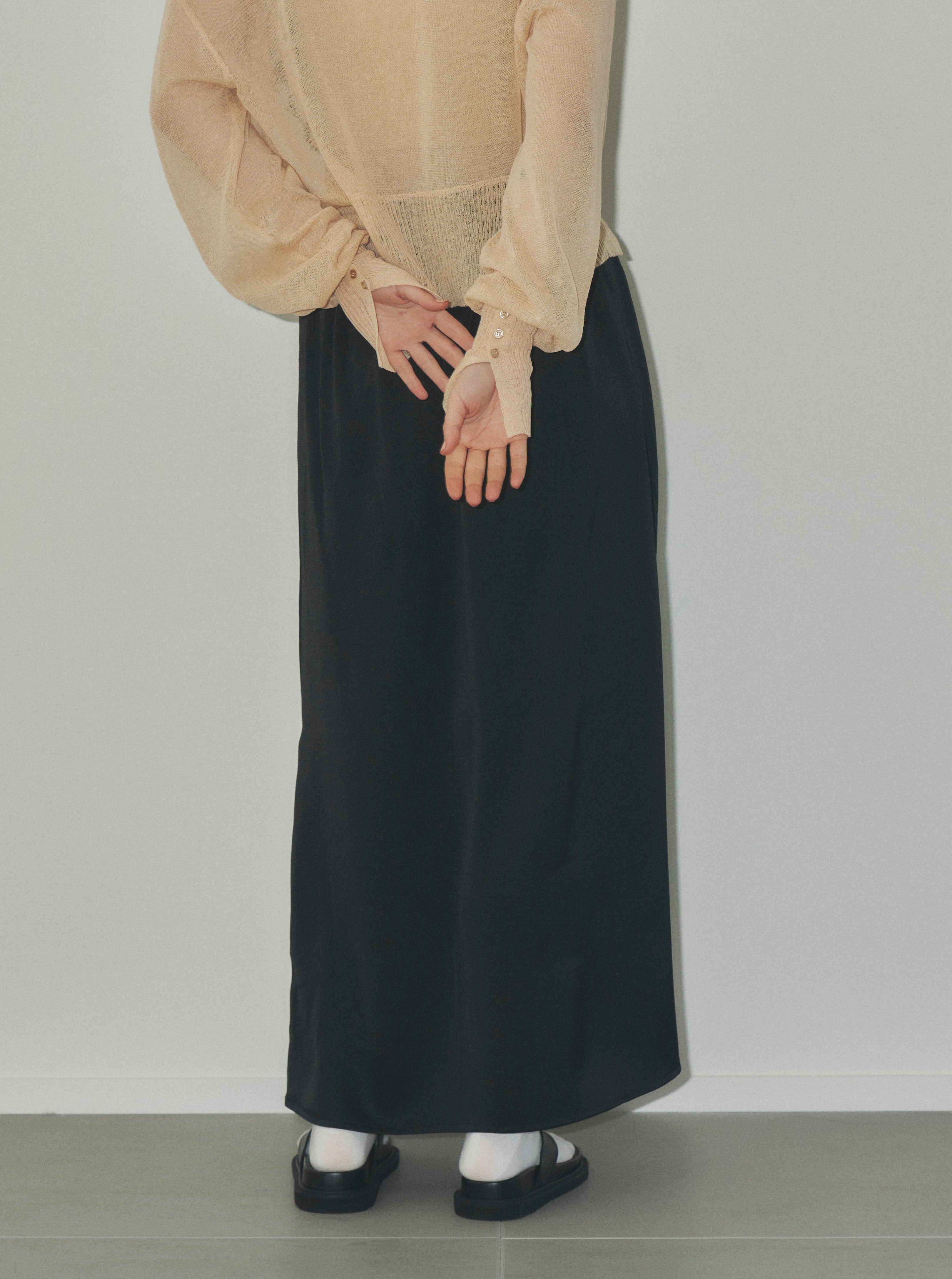 satin long skirt