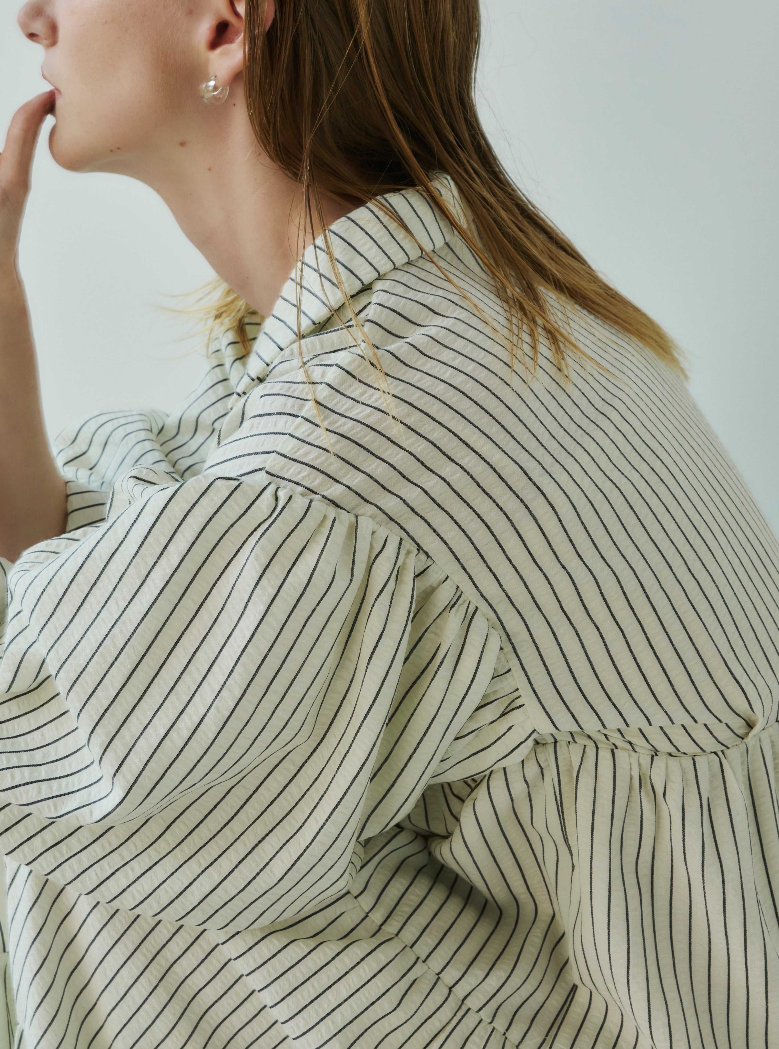 stripe tiered one piece