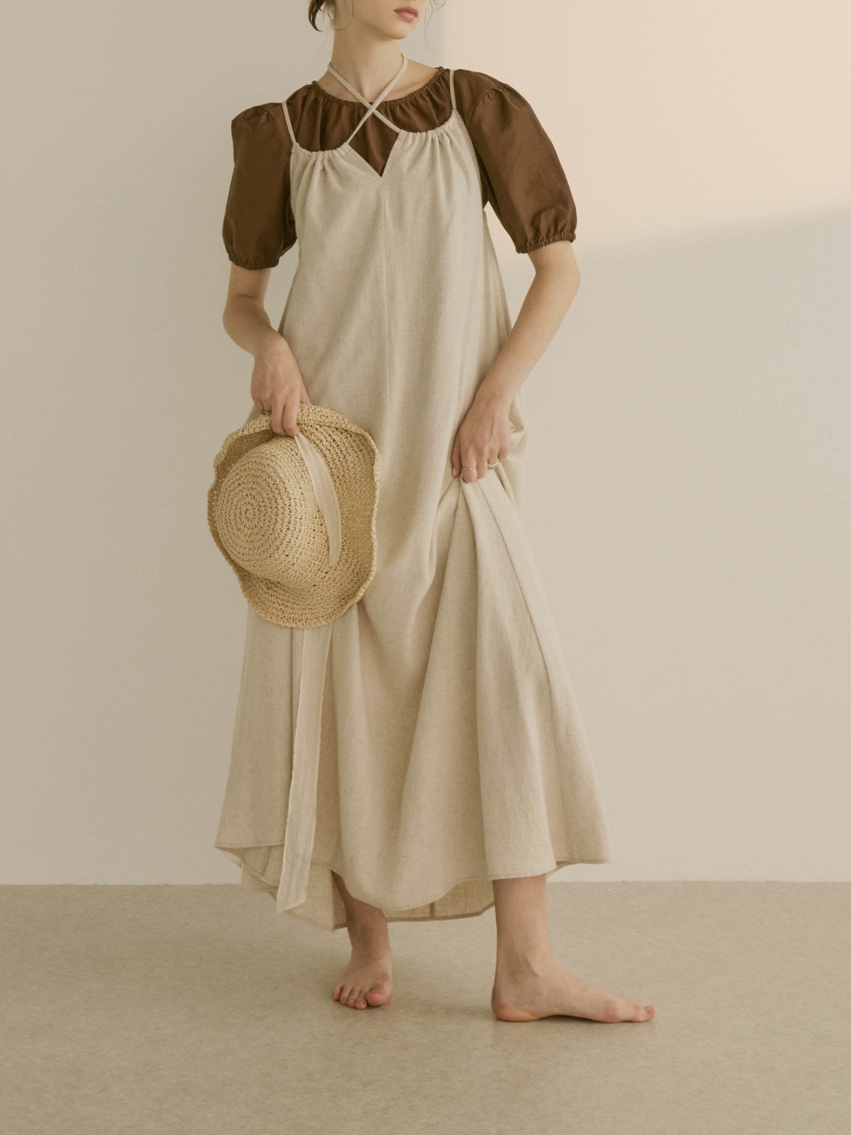 linen cami long one piece